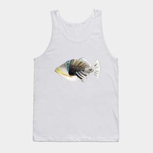 Saltwater Reef Picasso Triggerfish in Watercolor Tank Top